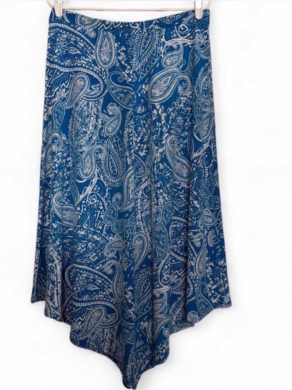 Chico's Blue Paisley Handkerchief-Hem Skirt, size medium, a Chico’s size 1.